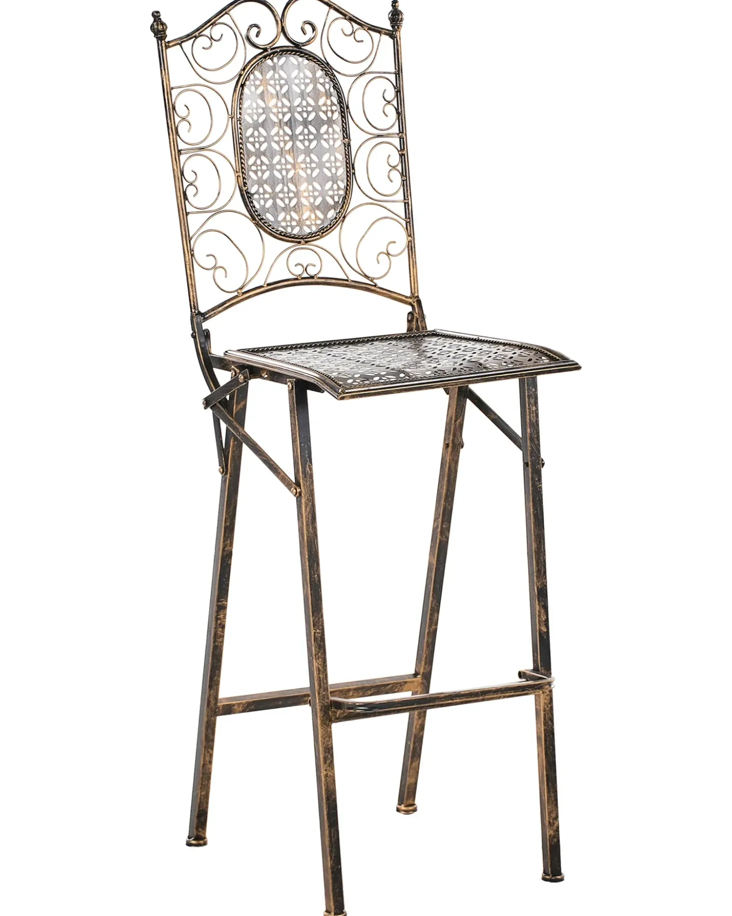 Sæt af 2 have barstole BORMIO Foldbar Metal Sort