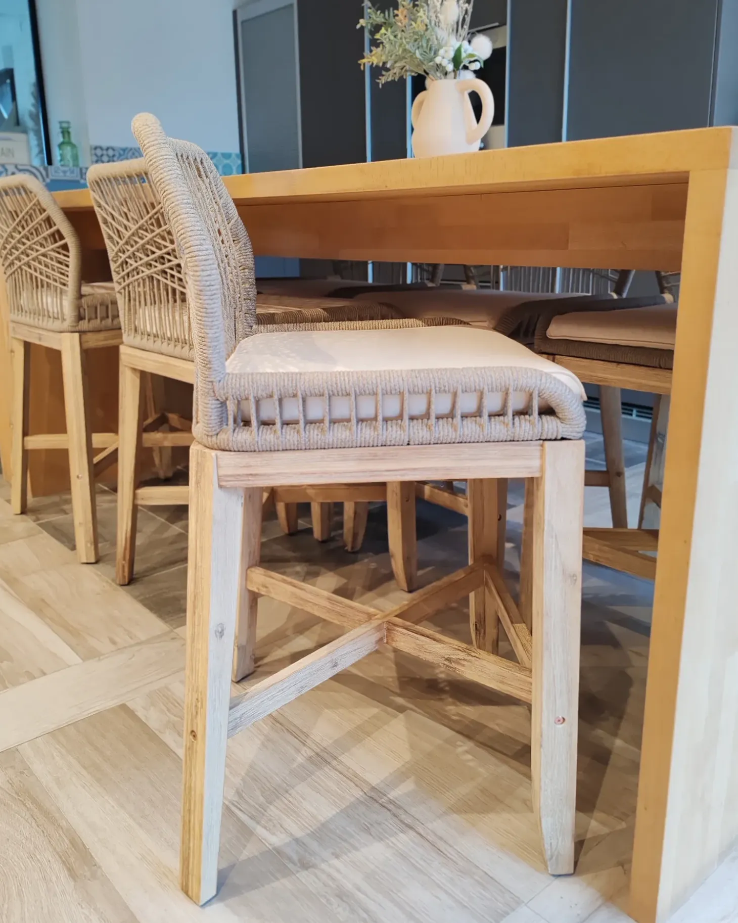 Sæt af 2 have barstole TALAMONE Akacietræ Beige