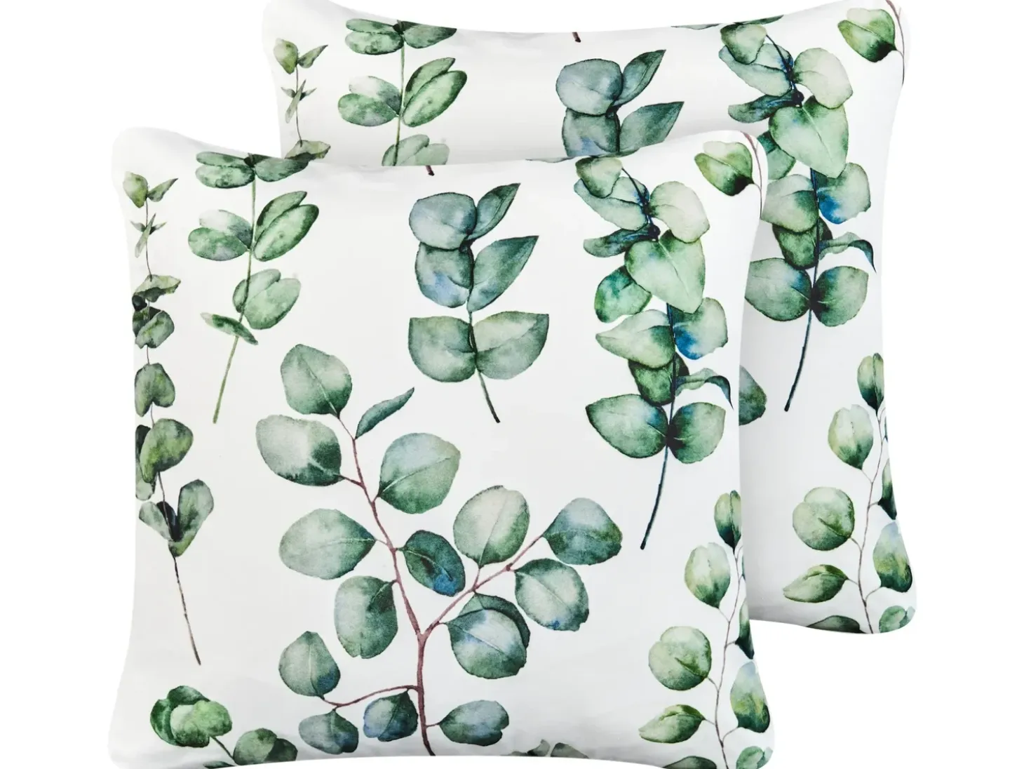 Sæt af 2 havehynder BOSQUE Plante mønster 45 x 45 cm Grøn