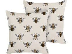 Sæt af 2 havehynder CANNETO Dyremønster 45 x 45 cm Beige