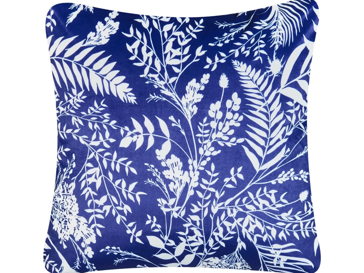 Sæt af 2 havehynder GLIMMER Plante mønster 45 x 45 cm Blå