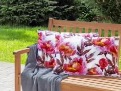 Sæt af 2 havehynder LANROSSO Blomstermønster 40 x 60 cm Lyserød