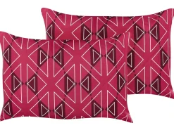 Sæt af 2 havehynder MEZZANO Geometrisk mønster 40 x 60 cm Fuchsia
