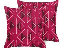 Sæt af 2 havehynder MEZZANO Geometrisk mønster 45 x 45 cm Lyserød
