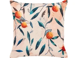 Sæt af 2 havehynder PIALPETTA Plante mønster 45 x 45 cm Orange