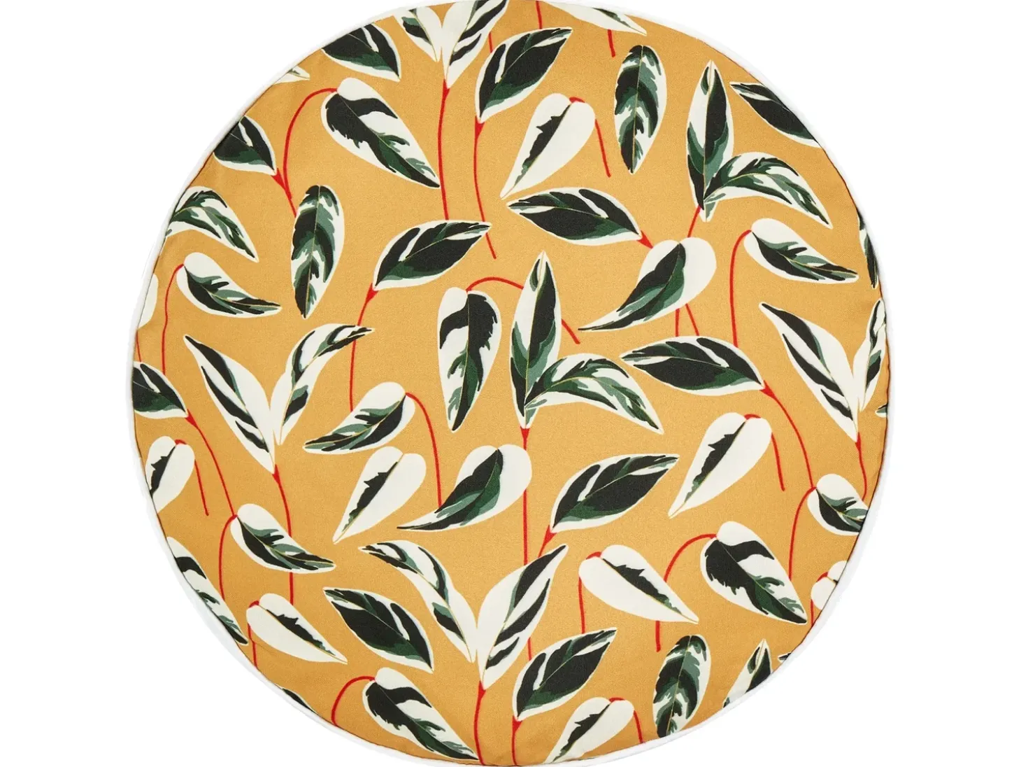 Sæt af 2 havehynder TAGGIA Plante mønster 40 x 40 cm Gul