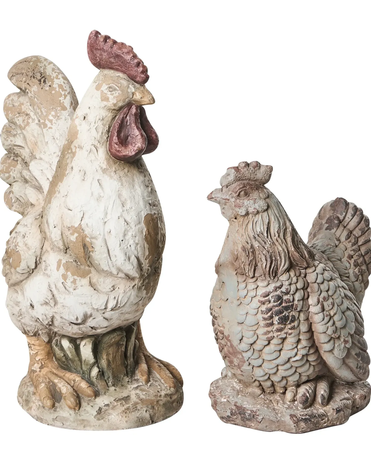 Sæt af 2 havestatuer SPECCHIA Kylling Beige