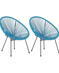 Sæt af 2 havestole ACAPULCO II PE-rattan Blå