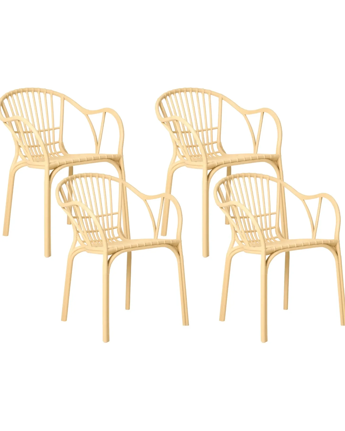 Sæt af 4 havestole ANDORA Beige