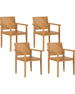 Sæt af 4 havestole BARATTI Akacietræ Brun