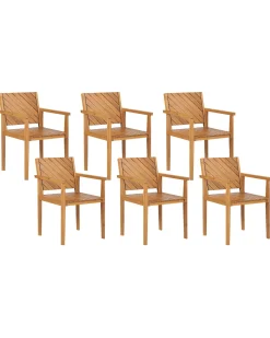 Sæt af 6 havestole BARATTI Akacietræ Brun