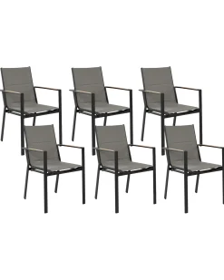 Sæt af 6 havestole BUSSETO Metal Sort