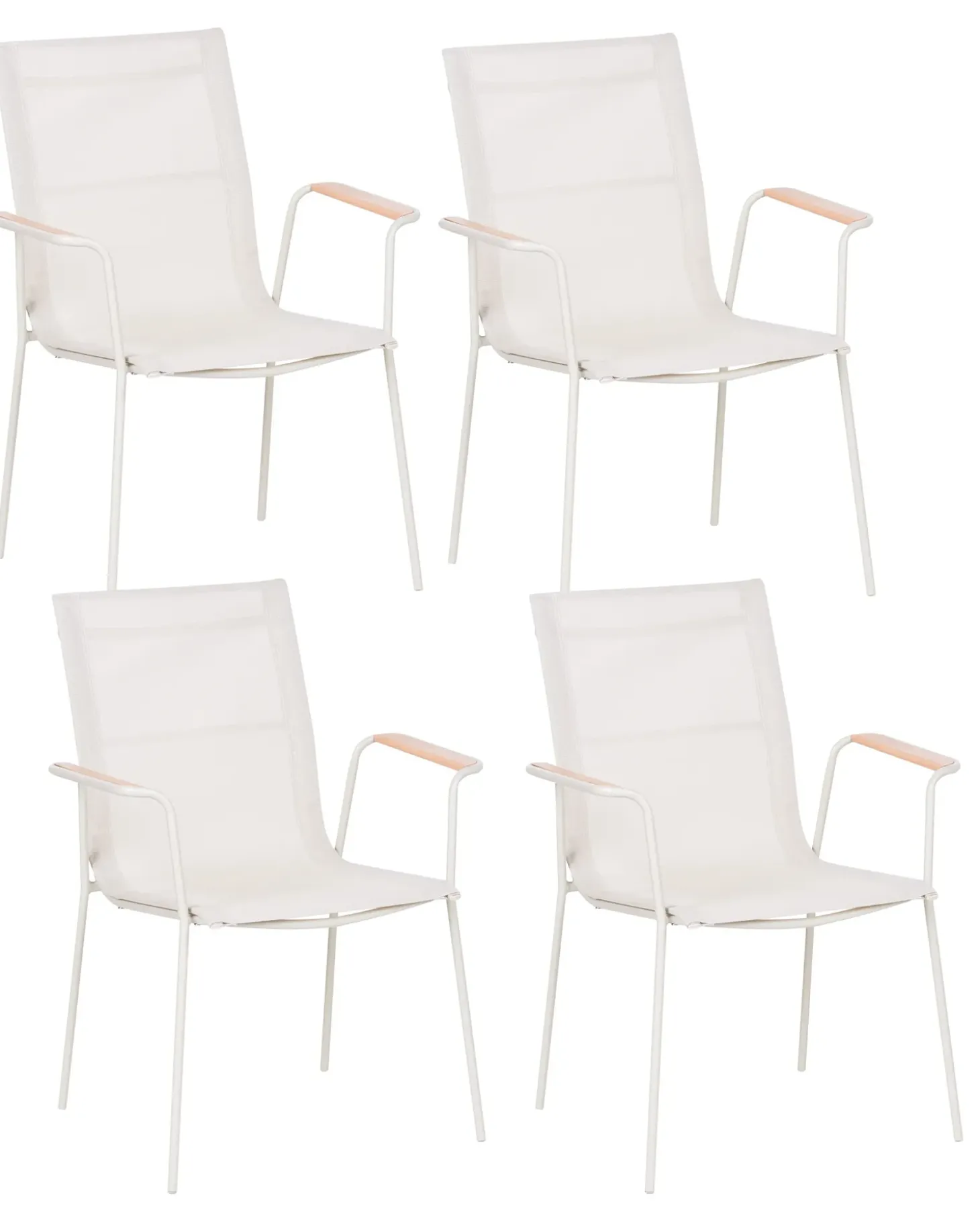 Sæt af 4 havestole CARAVINO Metal Lys Beige