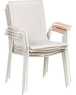 Sæt af 4 havestole CARAVINO Metal Lys Beige