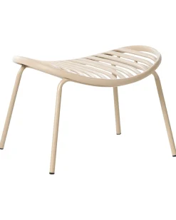 Sæt af 2 havestole CASPERIA med fodskammel Sand Beige