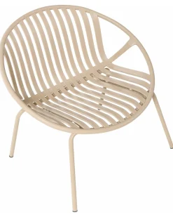 Sæt af 2 havestole CASPERIA med fodskammel Sand Beige