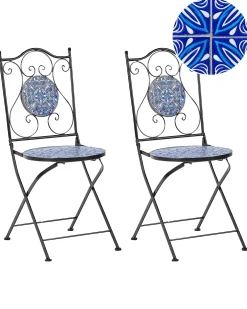 Sæt af 2 havestole CIGLIANO Metal Sort