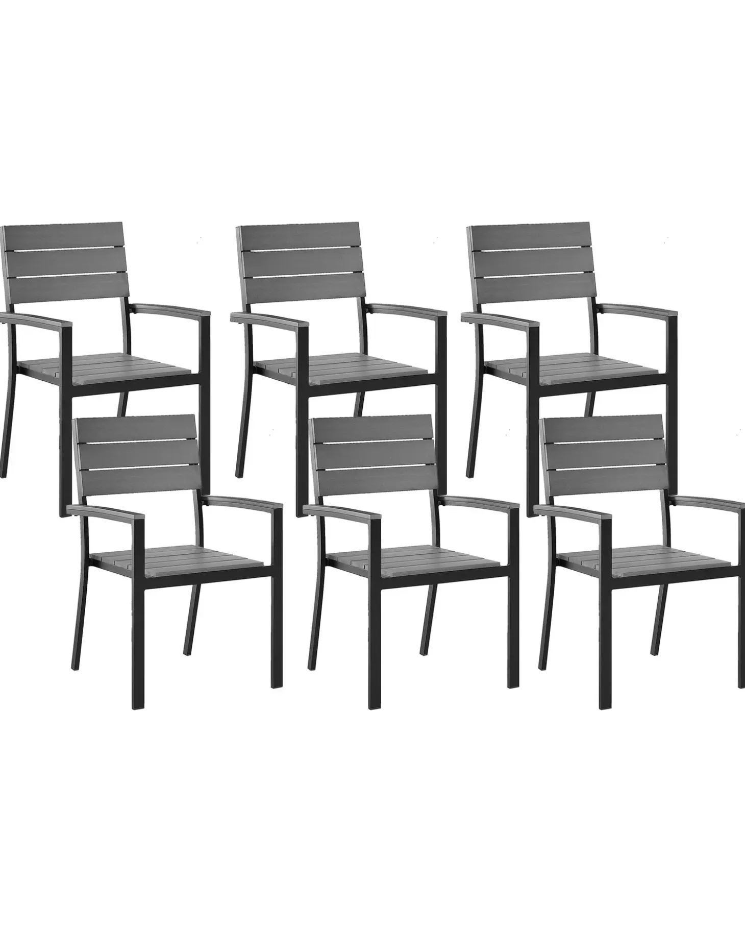 Sæt af 6 havestole COMO Grå