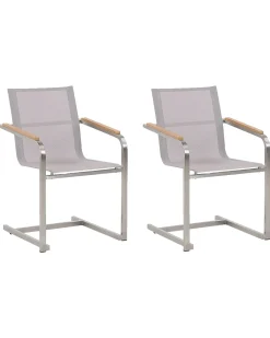 Sæt af 2 havestole COSOLETO Rustfrit stål Beige
