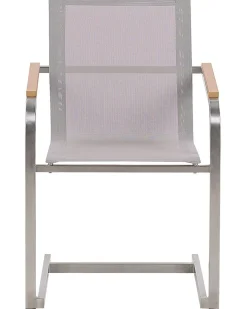 Sæt af 4 havestole COSOLETO Rustfrit stål Beige