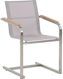 Sæt af 4 havestole COSOLETO Rustfrit stål Beige