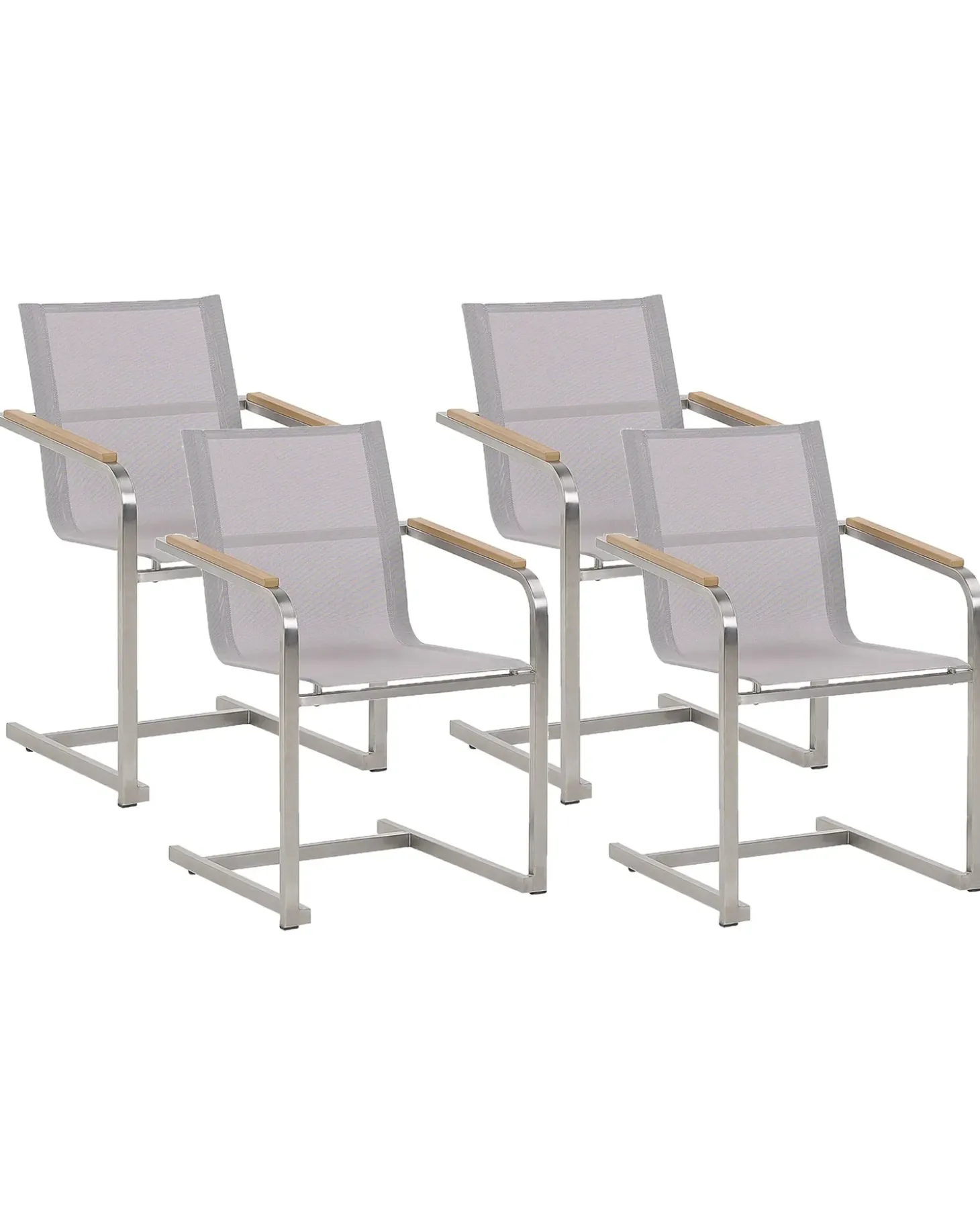 Sæt af 4 havestole COSOLETO Rustfrit stål Beige