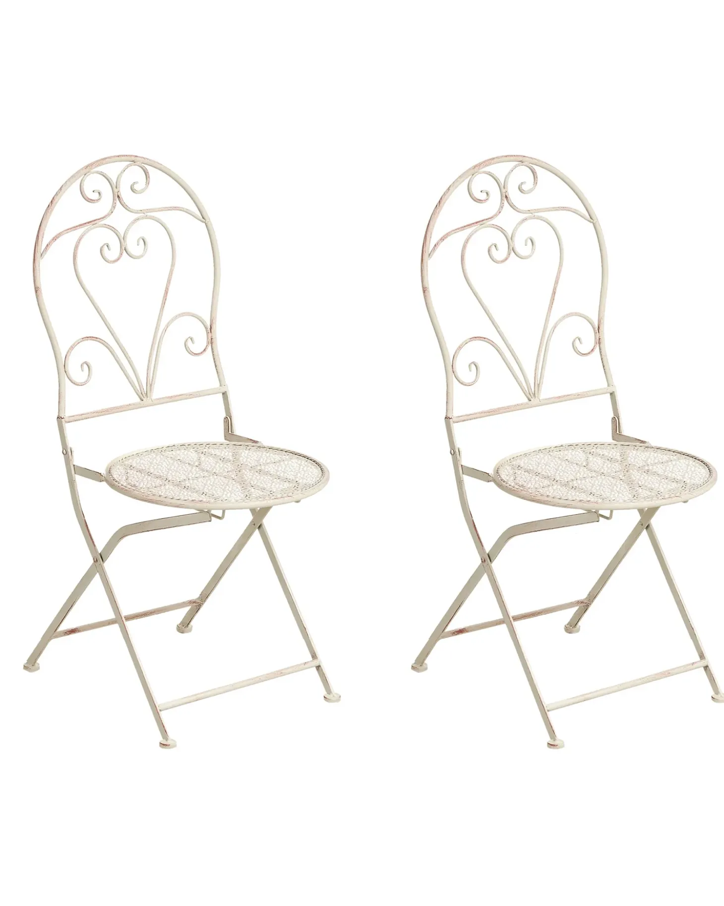 Sæt af 2 havestole FOLELLI Foldbar Metal Lys Beige