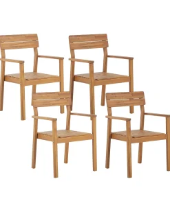 Sæt af 4 havestole FORNELLI Akacietræ Brun
