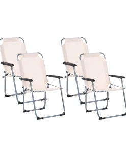 Sæt af 4 havestole GALATSI Foldbar Metal Beige