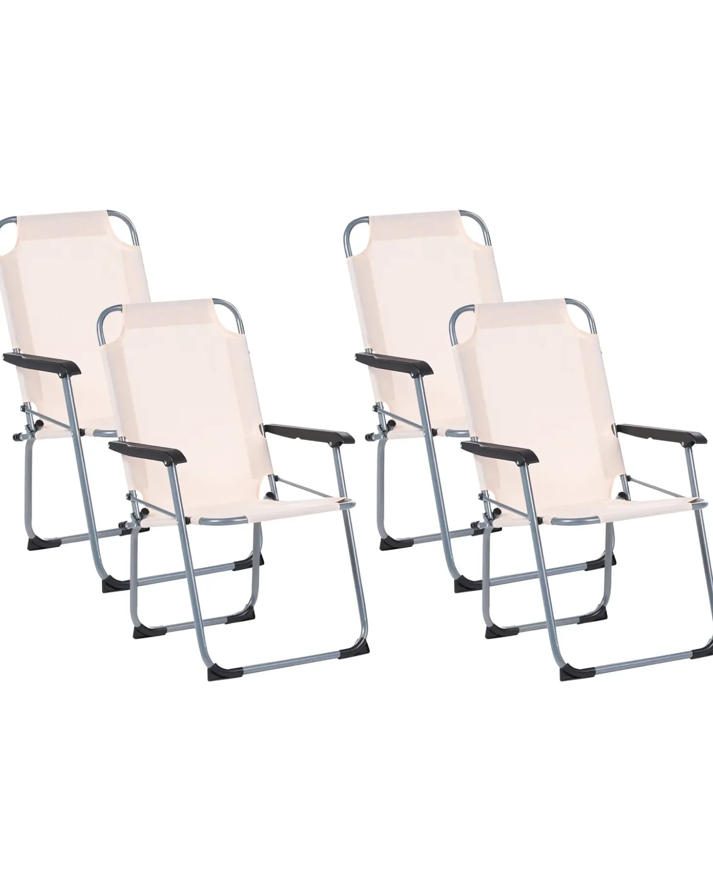 Sæt af 4 havestole GALATSI Foldbar Metal Beige