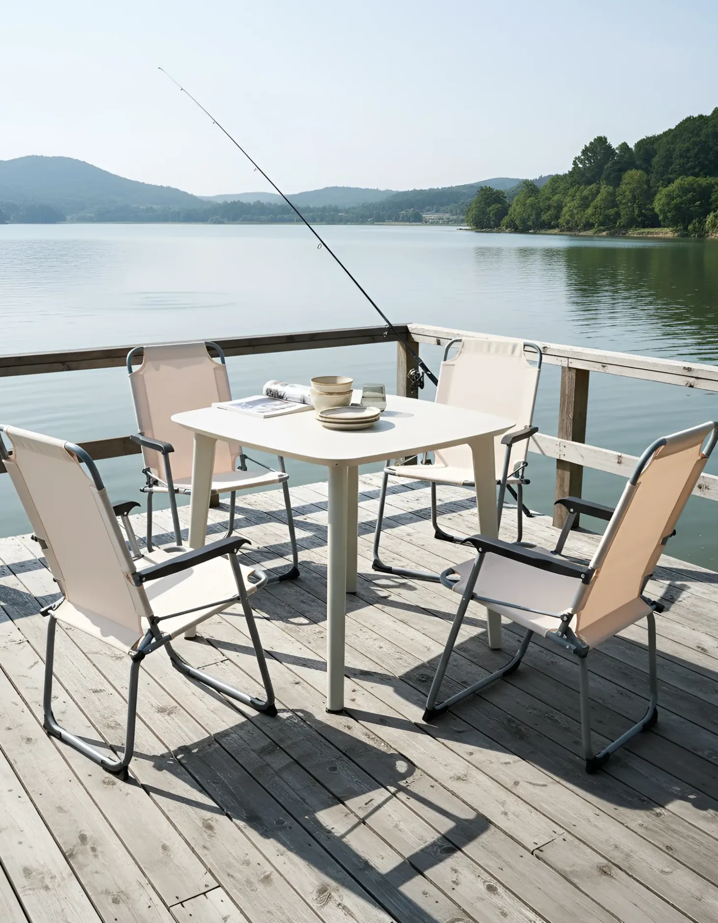 Sæt af 4 havestole GALATSI Foldbar Metal Beige