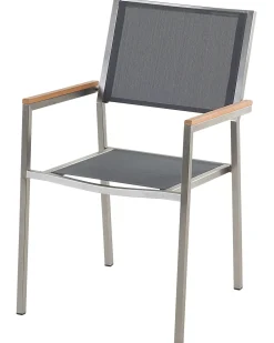 Sæt af 4 havestole GROSSETO Rustfrit stål Grå