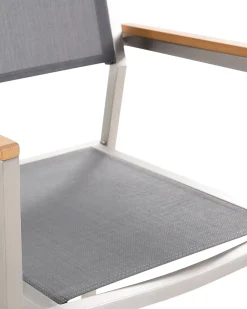 Sæt af 4 havestole GROSSETO Rustfrit stål Grå