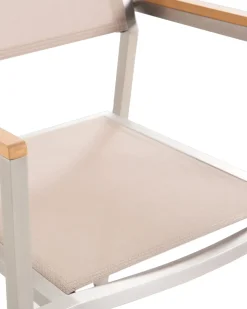 Sæt af 4 havestole GROSSETO Rustfrit stål Beige