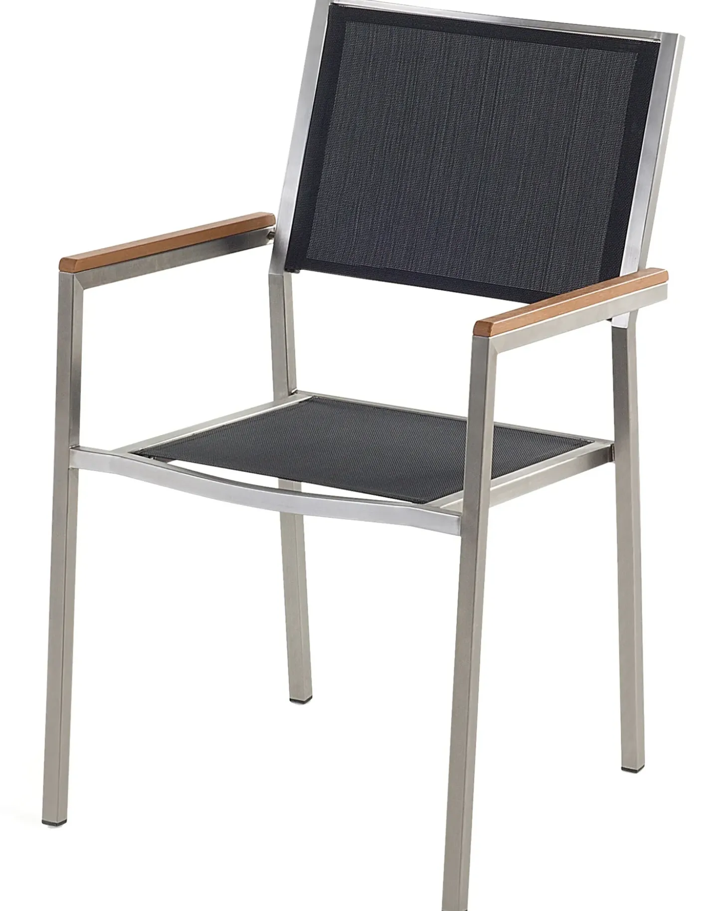 Sæt af 6 havestole GROSSETO Rustfrit stål Sort