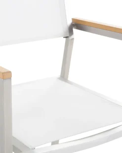 Sæt af 6 havestole GROSSETO Rustfrit stål Hvid