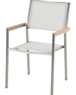 Sæt af 6 havestole GROSSETO Rustfrit stål Hvid