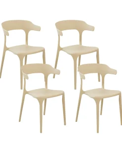 Sæt af 4 havestole GUBBIO Sand Beige
