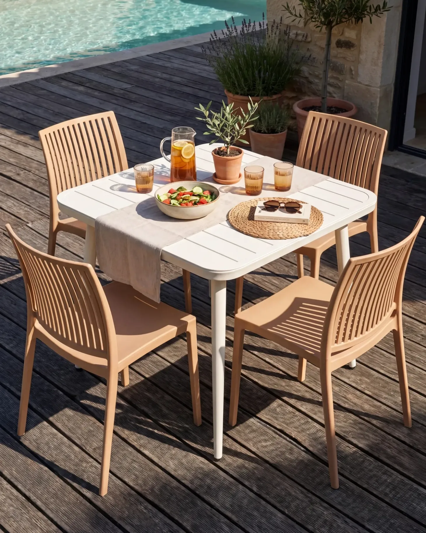 Sæt af 4 havestole ILLUMANI Sand Beige