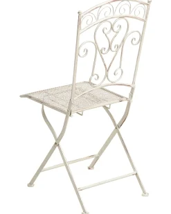 Sæt af 2 havestole JUINA Foldbar Metal Lys Beige