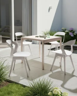 Sæt af 4 havestole LACHANIA Brungrå