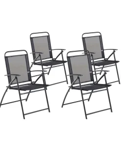 Sæt af 4 havestole LIVO Metal Sort