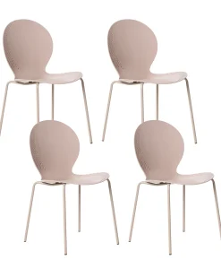 Sæt af 4 havestole MILOS Stabelbar Beige