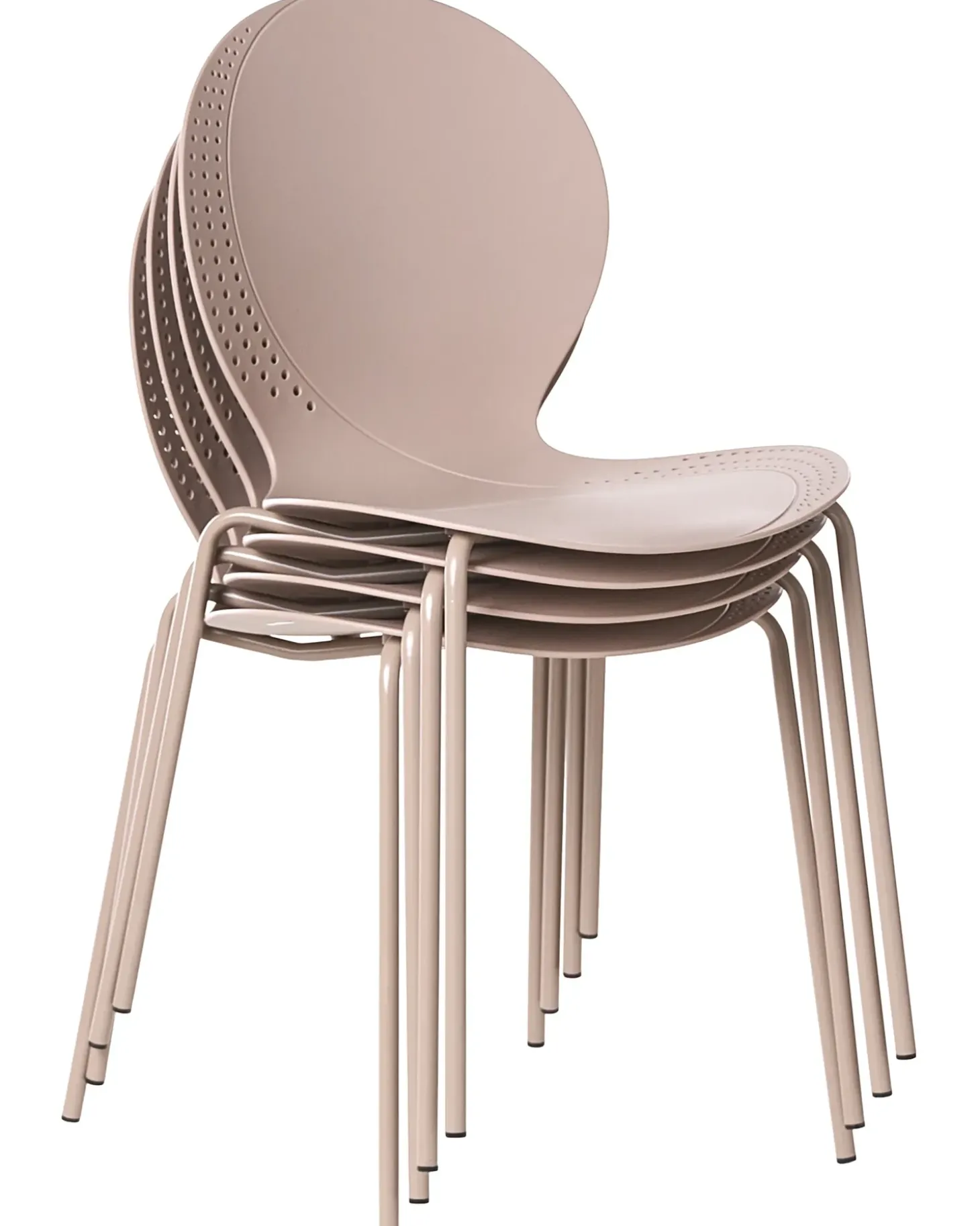 Sæt af 4 havestole MILOS Stabelbar Beige