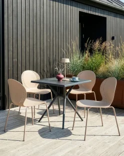 Sæt af 4 havestole MILOS Stabelbar Beige