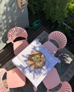 Sæt af 4 havestole OSTIA Pastellrosa