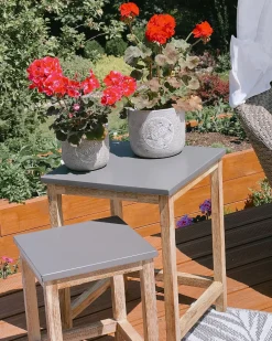Sæt af 2 havestole OSTUNI Beton Grå