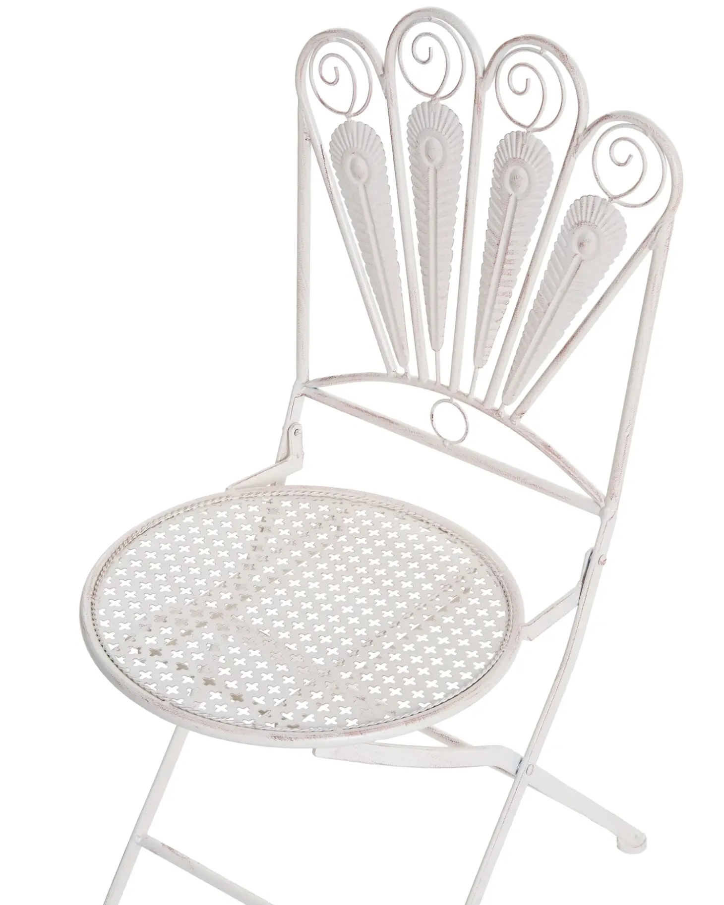 Sæt af 2 havestole PAVIA Foldbar Metal Cremehvid