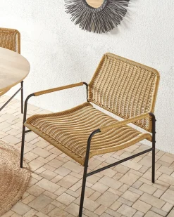 Sæt af 2 havestole PRASIMO PE-rattan Naturlig
