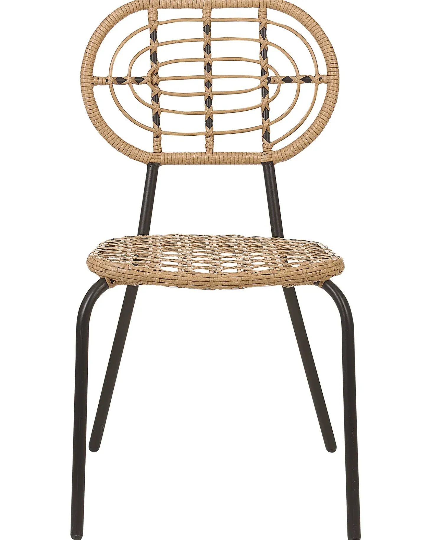 Sæt af 4 havestole PRATELLO PE-rattan Naturlig